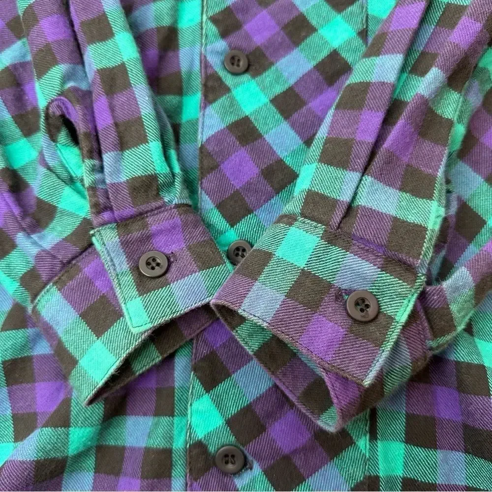 ALEXANDER CAMPBELL Purple & Green Plaid Set Skirt & Shirt Size 8